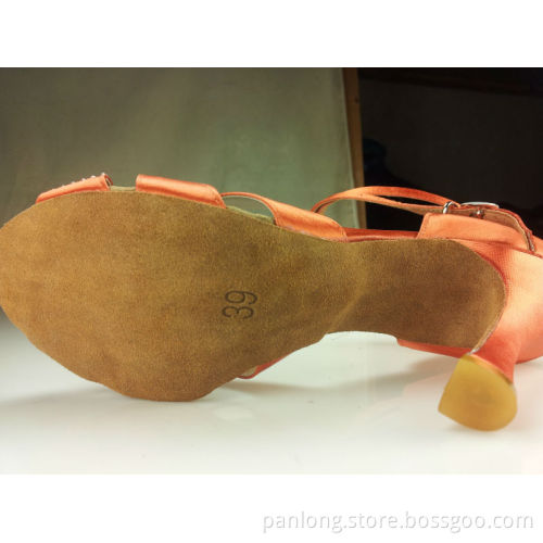 Orange Shine Crystal Lady Dance Shoes Latin Dress Shoe